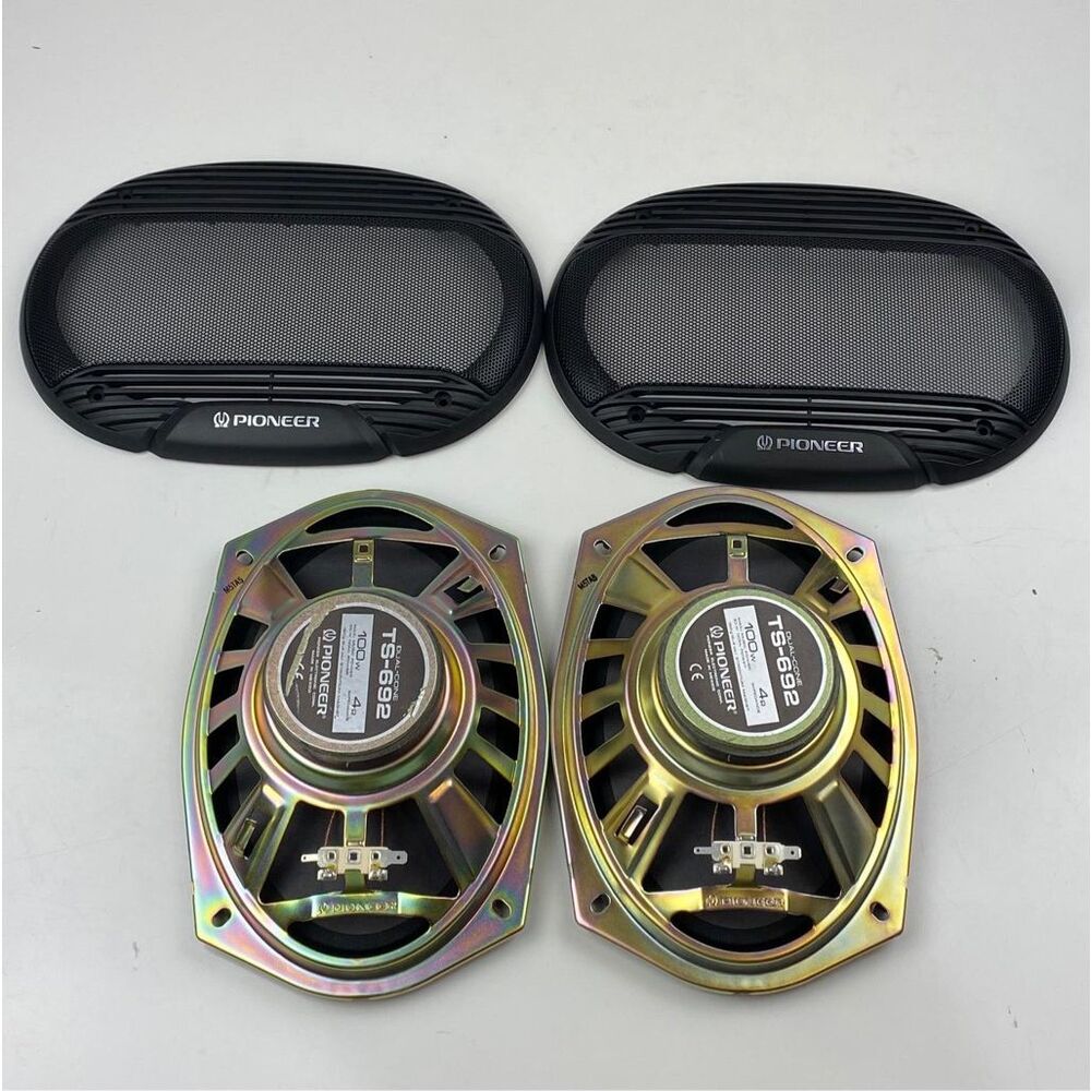 NOS Pioneer Car Stereo Speakers 100 W Max 6x9" Dual Cone TS-692 Set of 2 Mexico